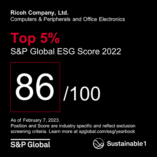 S&P Global benoemt Ricoh tot member Sustainability Yearbook 2023