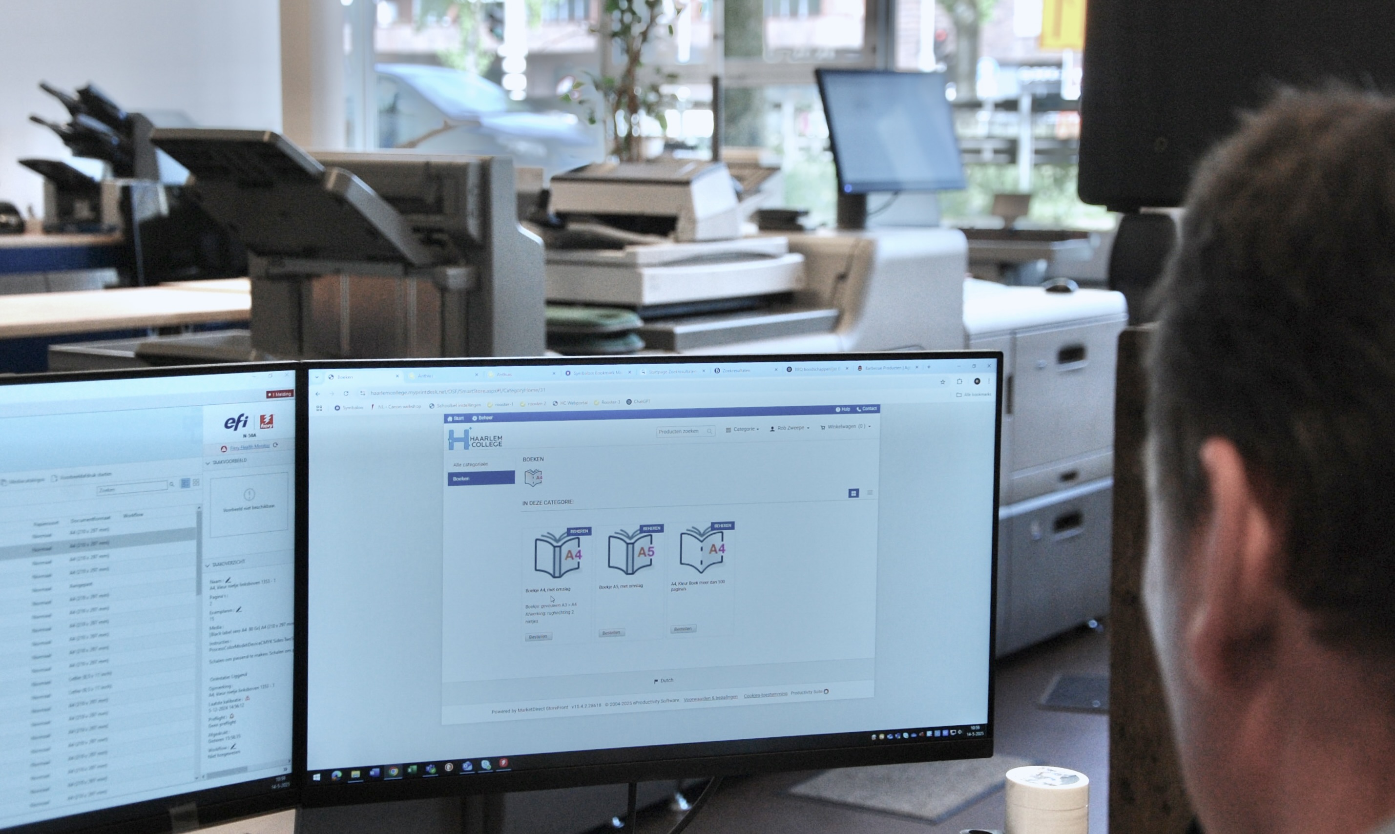 Person looking to a screen