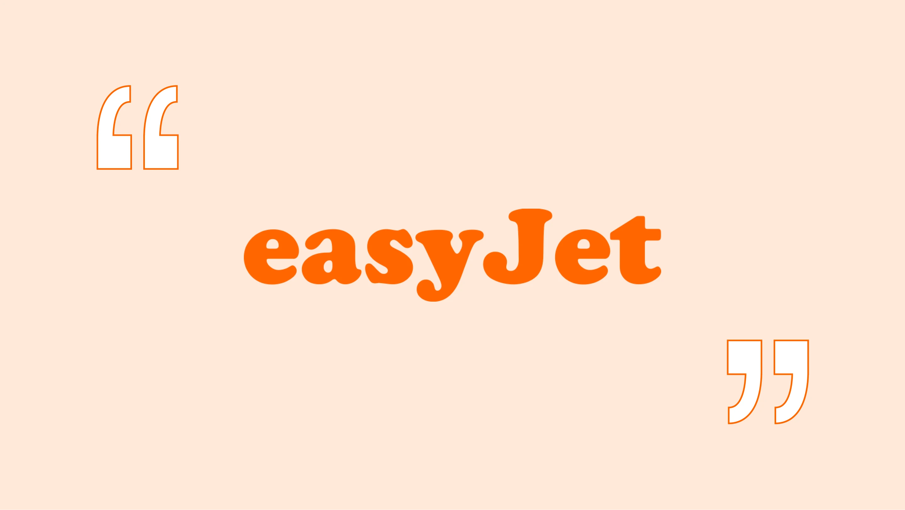 "easyJet" logo, surrounded by quotation marks.